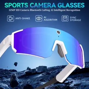 Smart Sports Camera Glasses: 8MP 2K Video/Photo + 260mAh Long-Lasting Battery+ HD Calls + AI Assistant | IP54 Waterproof for Cycling/Hiking | Perfect for Spring Break Adventures