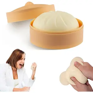 8.5cm Realistic Steamed Bun Squishy Toy – Soft Stress Relief and Desktop Decor