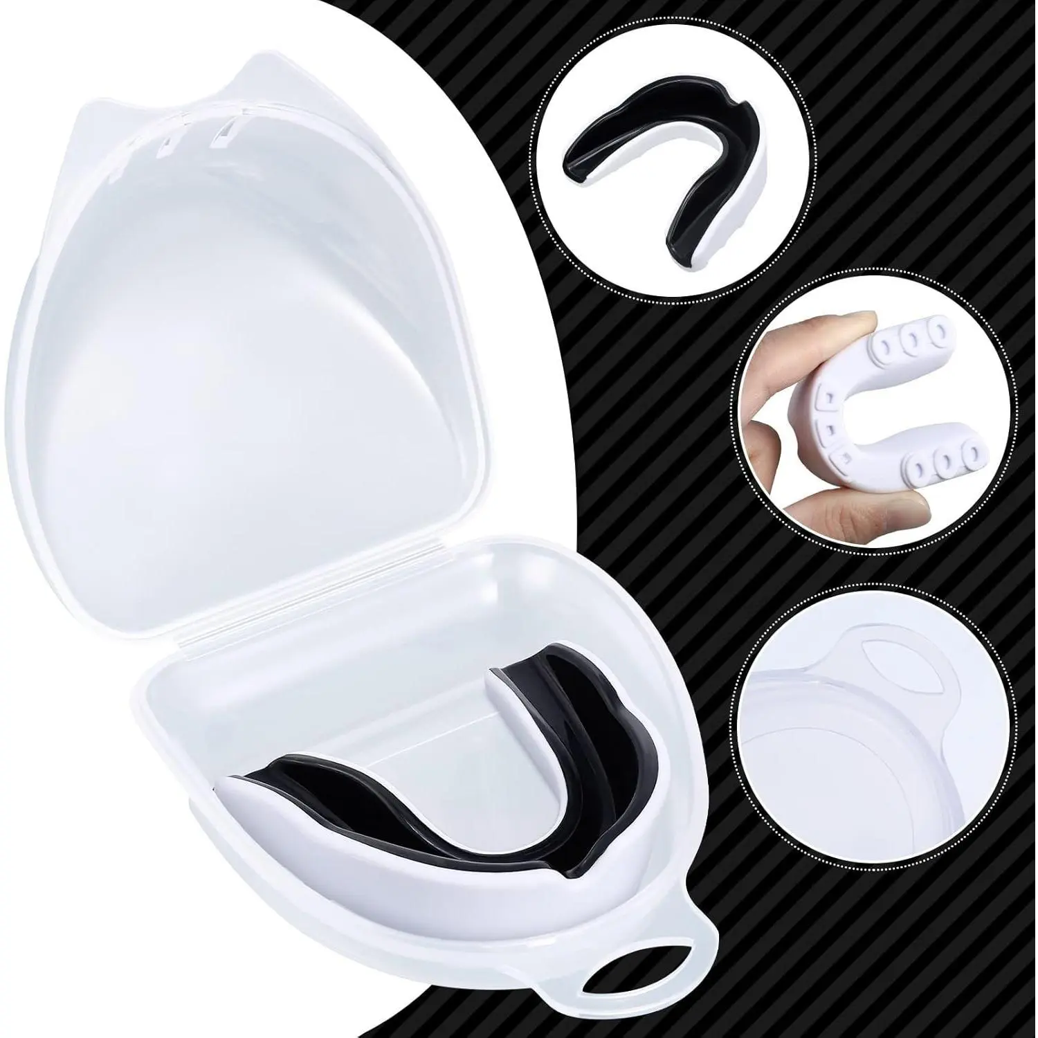 Professional Unisex Solid Color EVA Food-Safe Mouthguards - Lightweight Protective Gear with Shock Absorption for Martial Arts, Boxing