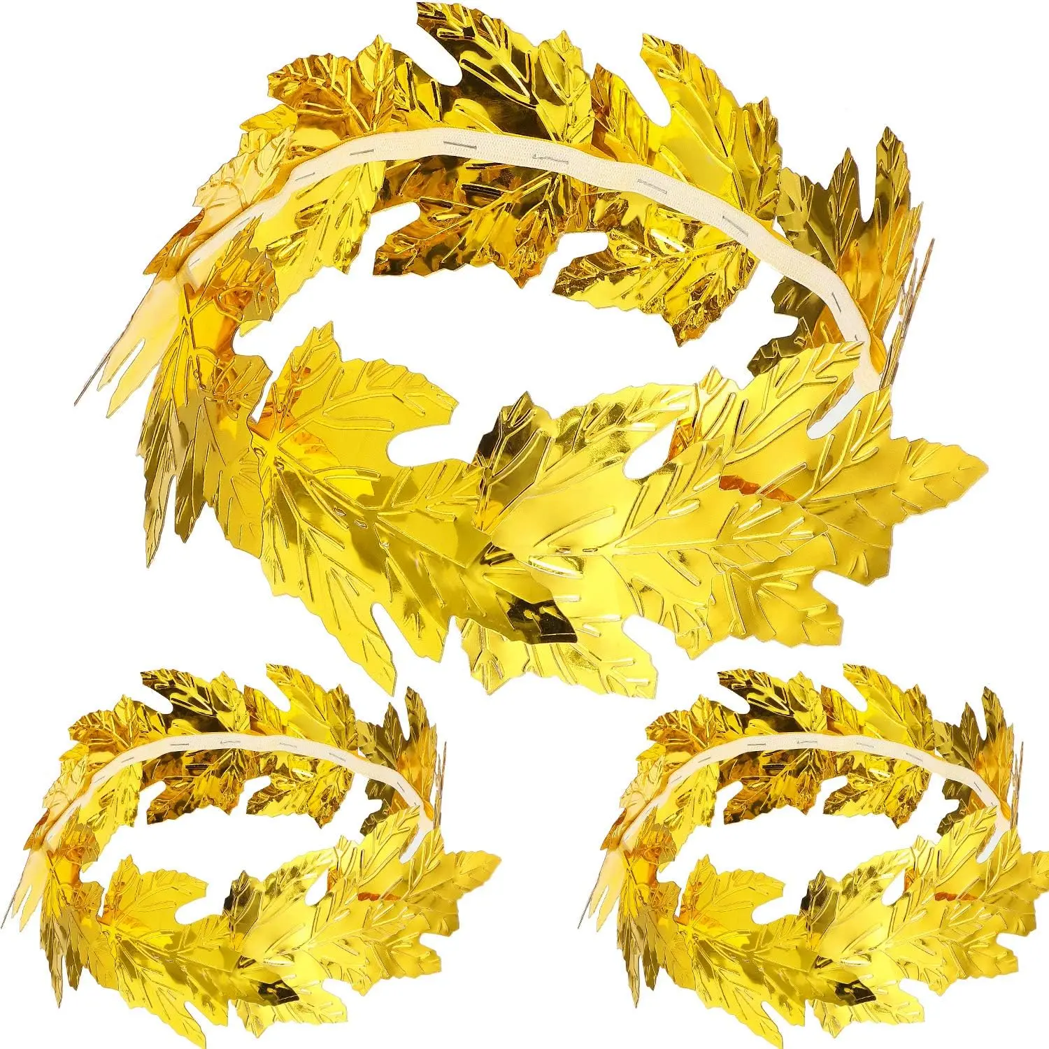 3 Pieces Toga Costumes Gold Roman Laurel Leaf Wreath Crowns Leaf Headbands Greek Toga Headwear for Women Men Headpiece Toga Cosplay Party Decoration Accessories