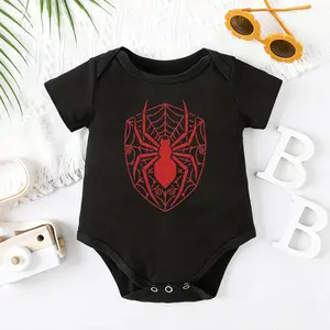 2026 Newborn Red Spider Emblem Baby Bodysuit, 100% Cotton Soft Short Sleeve Romper for All Seasons Funny Casual Onesie for Baby Boys & Girls – Perfect for Indoor & Outdoor Wear (0-2T) Baby Gift Outfit