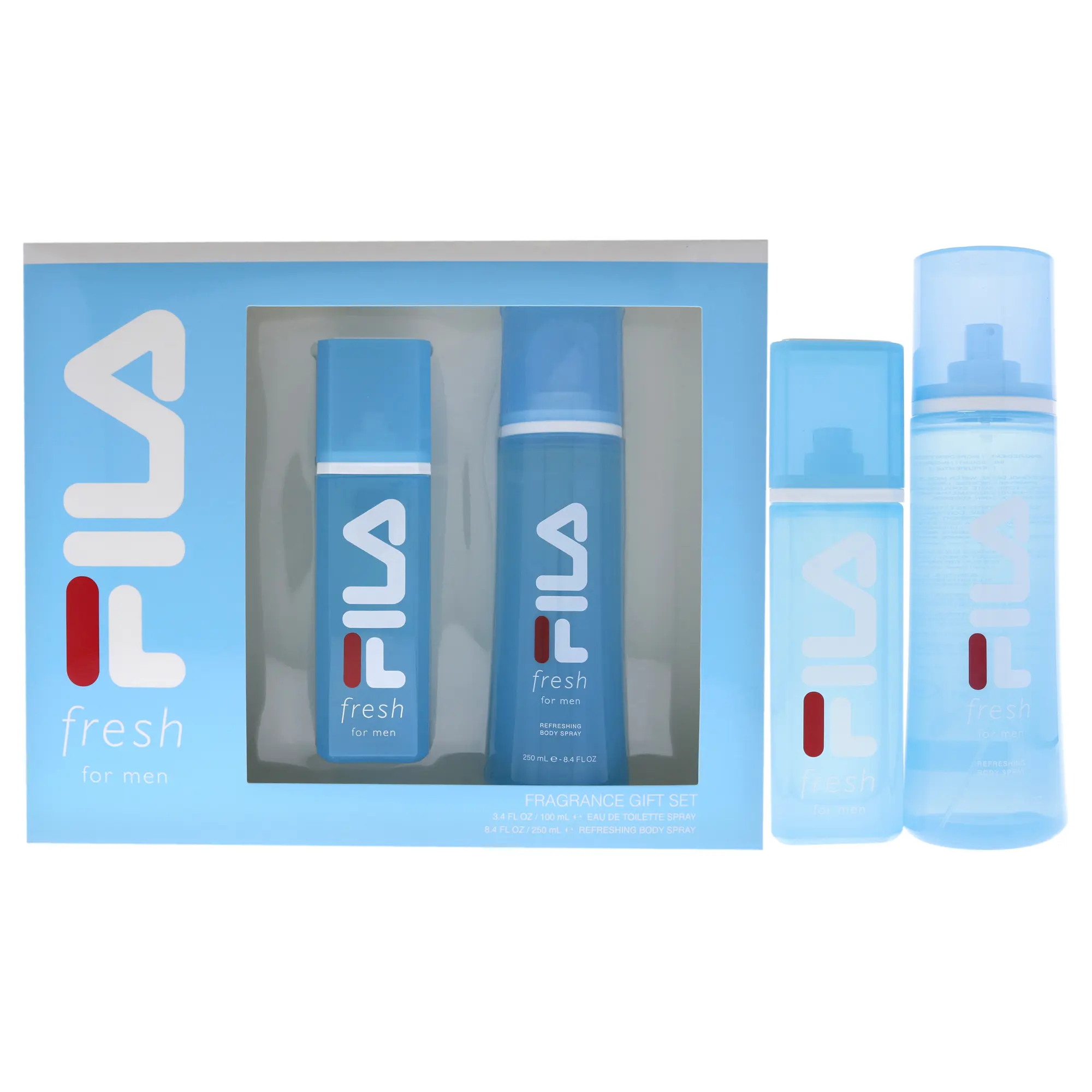 Fila Fresh by Fila for Men - 2 Pc Gift Set 3.4 oz EDT Spray, 8.4 oz Body Spray