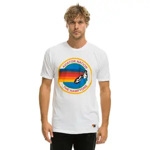 AVIATOR NATION HAMPTONS UNISEX CREW TEE - WHITE