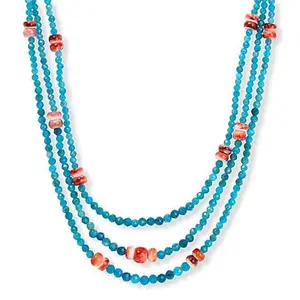 Mine Finds by Jay King Apatite and Spiny Oyster Shell 3-Stand Necklace