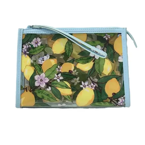 Vera Bradley Clear Beach Wristlet Wet Dry Swim Ditty Bag, Lemon Grove