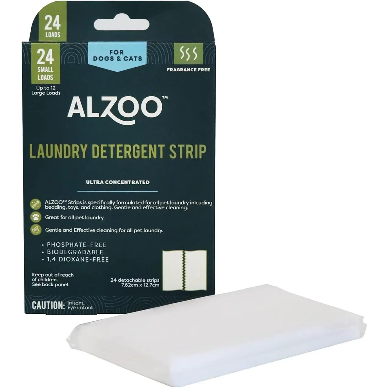 ALZOO Pet Laundry Detergent Strips — Hypoallergenic, 12 Strips