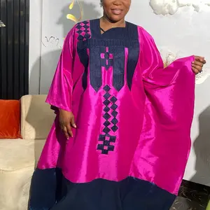 Rukie Luxury Micado Bubu Dress With Embroidery Classy