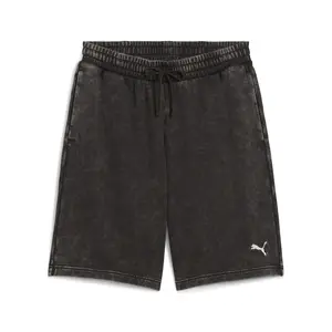 PUMA Mens Essentials Elevated Relaxed Wash Shorts Casual Bottoms Casual - Black