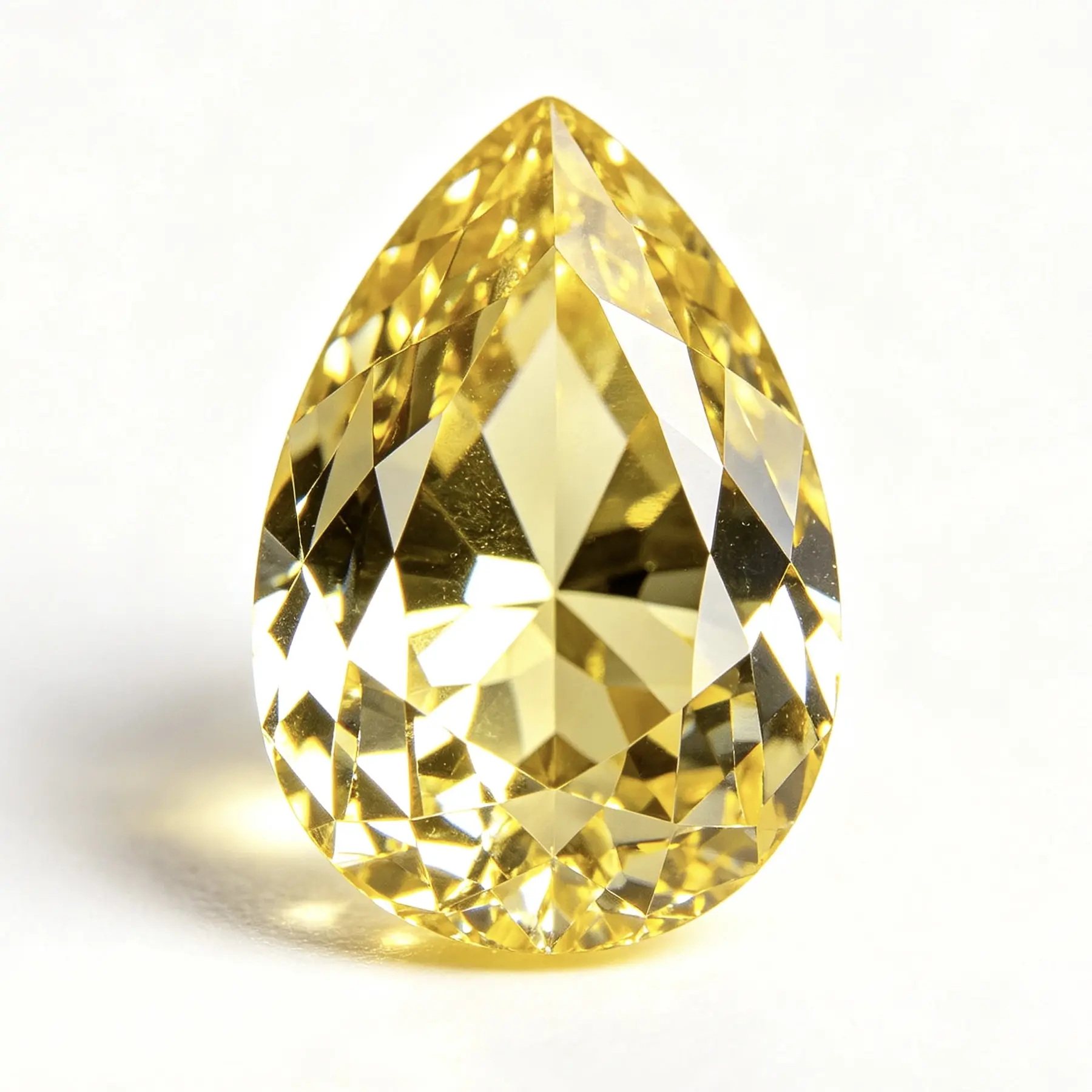 2CT Lemon Yellow Pear Moissanite Diamond, GRA Certified 7*10mm