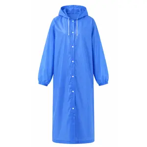 Heavy Duty Full-Length Adult Rain Poncho Waterproof Raincoat for Hiking Camping Travel Outdoor Sports Emergency Weather Gear Windproof Hooded Reusable