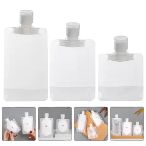 10Pcs Travel Bottles Empty Squeeze Bag 30ml/50ml/100ml Refillable Lotion Dispenser Bag Shampoo Toiletries Liquid Cosmetic Container Storage Pouch Travel Containers