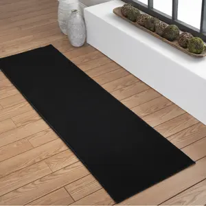 Durable Indoor Black Runner Rug, 20"x72"
