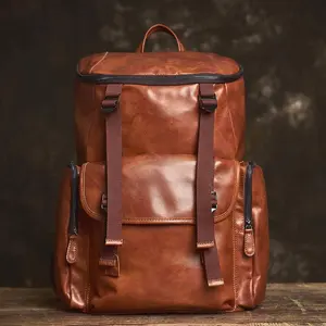Vintage Leather Travel Backpack