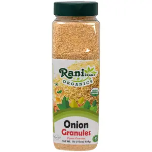 Rani Organic Granulated Onion (Pyaaz Granules) 16oz (1lb) 454g PET Jar ~ All Natural | Gluten Friendly | Vegan | NON-GMO | Kosher | No Salt or fillers | Indian Origin | USDA Certified Organic