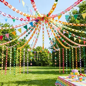 Back to School 600/1000 Sheets Paper Chain Garland Strips 1 x 8 Inch with Double Sided Tape, DIY Construction Paper Chains for Classroom Birthday Wedding Holiday Party Decorations, Crafts Supplies