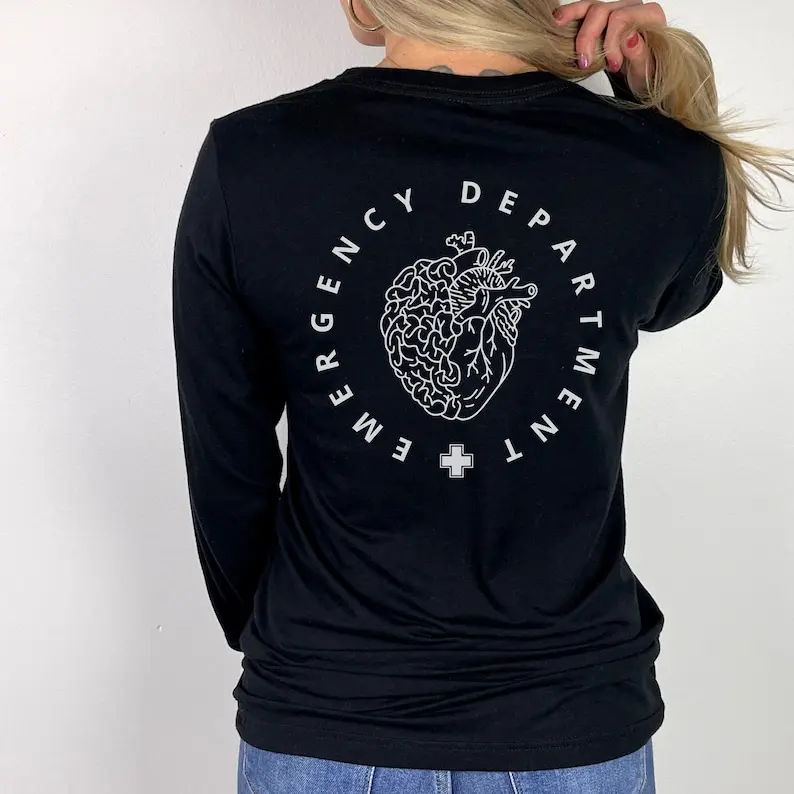 Emergency Department Long Sleeve Shirt ER Nurse Shirt ER Long Sleeve Emergency Nurse Emergency Medicine New Grad Nurse Gift Nurse Tshirt