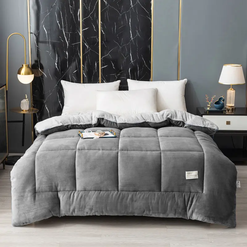 Thickened solid-colour winter duvet, soft and comfortable, single piece, home bedding, suitable for bedroom or sofa, makes an ideal gift for Christmas or Valentine's Day