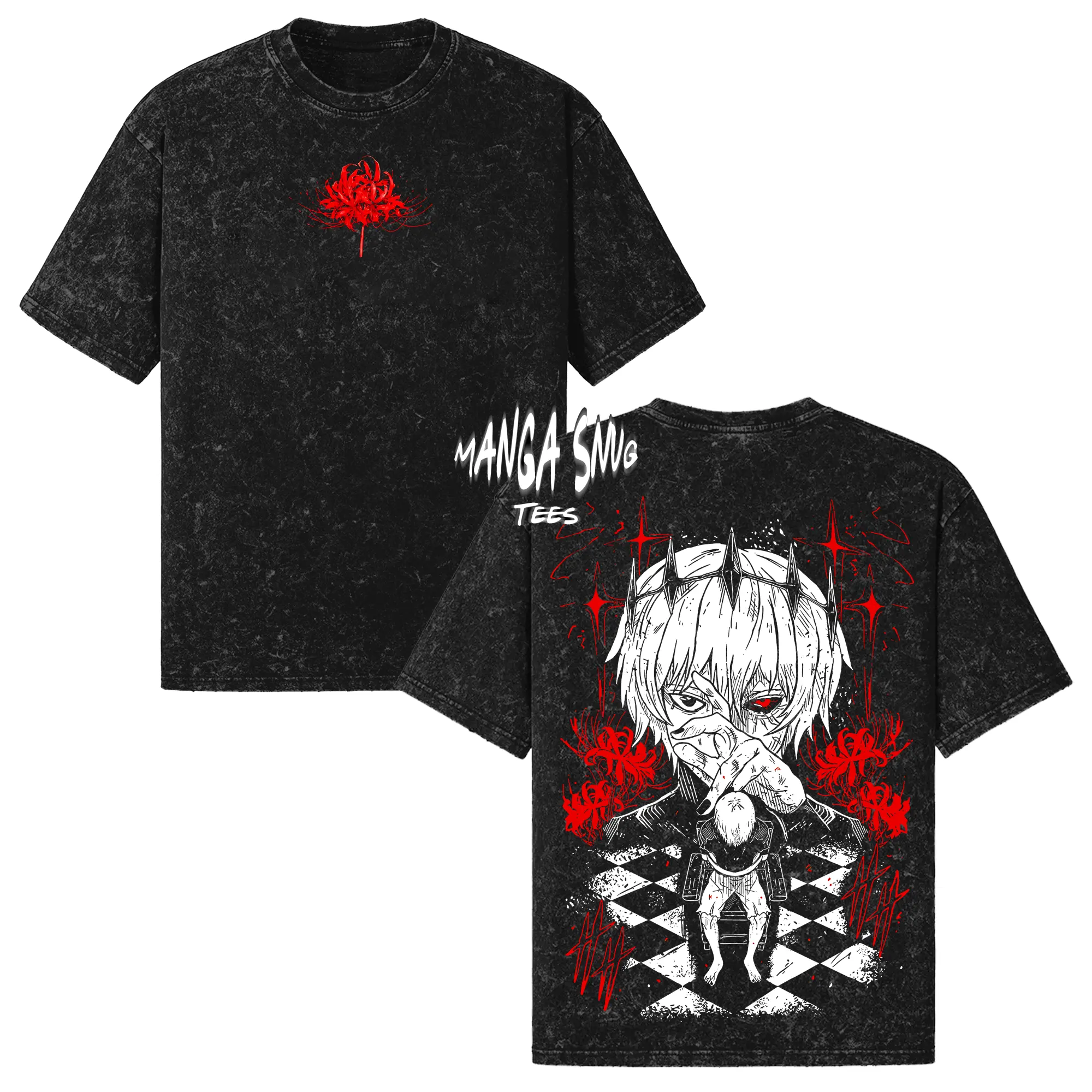 'One-Eyed King Kaneki Ken' Tokyo Ghoul anime vintage graphic tee Oversized Acid Washed Men's T-Shirts, streetwear lover, anime lover anime clothes