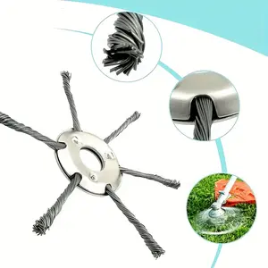 6/8/9inch Steel Wire Wheel Head Grass Trimmer Head Universal Weed Brush Fit Straight Shaft Brushcutter Removal Moss Rust