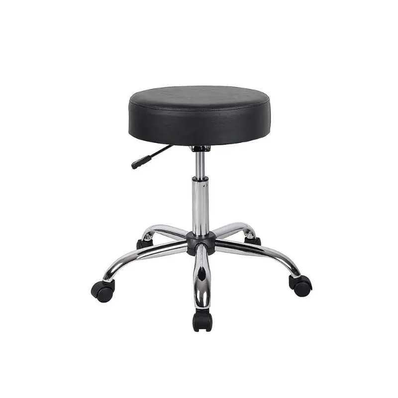 Nicer Furniture AP540-BK Caressoft Medical Drafting Stool - Adjustable Height, Black, 360-Degree Swivel, Casters, 250 lbs Capacity, 15 lbs Weight, 23" h x 24" w x 24" d, Spine-Emulating Design, Assembly Required, Lower Back Protection Stools