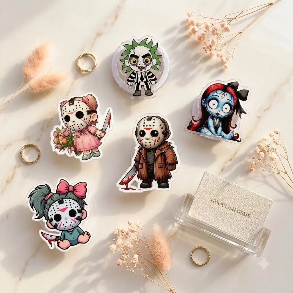 Cute Chibi Acrylic Phone Grip, Aesthetic Collapsible Mobile Stand, Kawaii Anime Phone Holder, Cute Smartphone Accessories Gift For Her