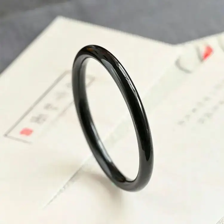 A sleek black bracelet