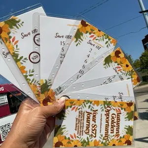 Golden Opportunity Savings Challenge - Autumn Sunflower Design - $572 Goal Tracker for Your Journey