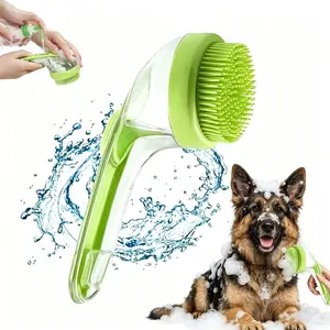 New 2 in 1 Pet Bath Brush with Built in Shampoo Dispenser Dog and Cat Grooming Massage Scrubber for Bathing Long and Short Haired Pets