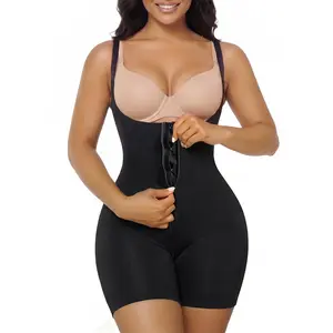 SHAPERX Open Bust Seamless Shapewear Zone Sculpt Strong Tummy Control Bodysuit Crotch Zipper for Easy Bathroom Trips