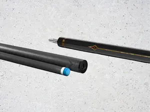 EVO CROWN POOL CUE - ROYAL BLACK - BLACK LEATHER WRAP
