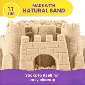 1.1LB Natural Sensory Sand for Kids Toddlers, Non-Sticky Moldable Play Sand for Sensory Play Indoor DIY Craft Stress Relief