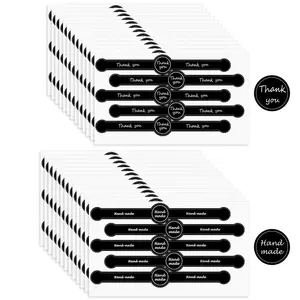 Long Strip "Thank You" Stickers for Handmade Crafts - Baking Label Stickers for Cake Boxes & Dessert Packaging Seals, DIY Decorative Embellishments