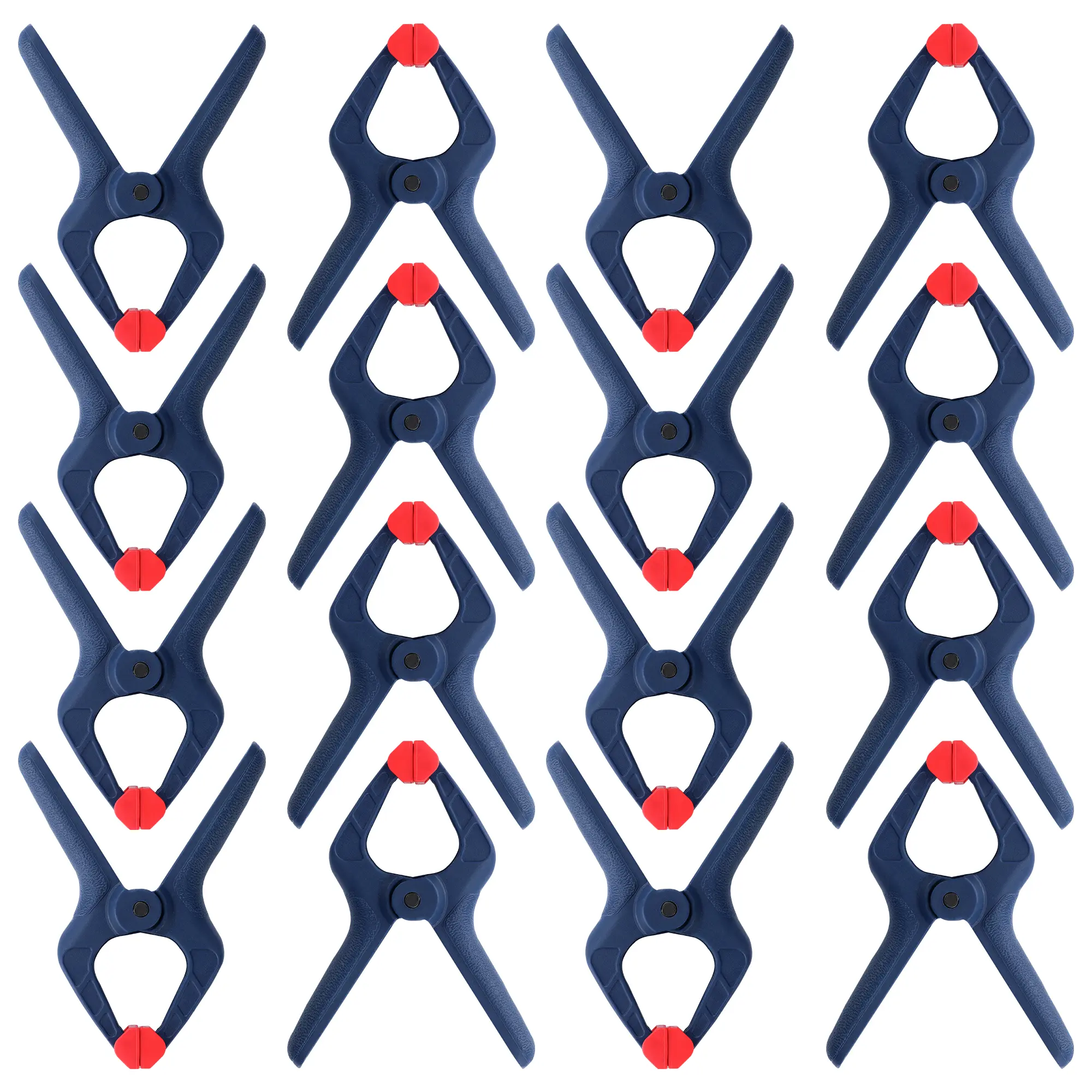 WORKPRO Spring Clamp Set, 16-Piece 3-3/8" Nylon Spring Clamp with Adjustable Jaw Pads and High-strength Spring for Woodworking, Photography Backdrops and DIY Projects