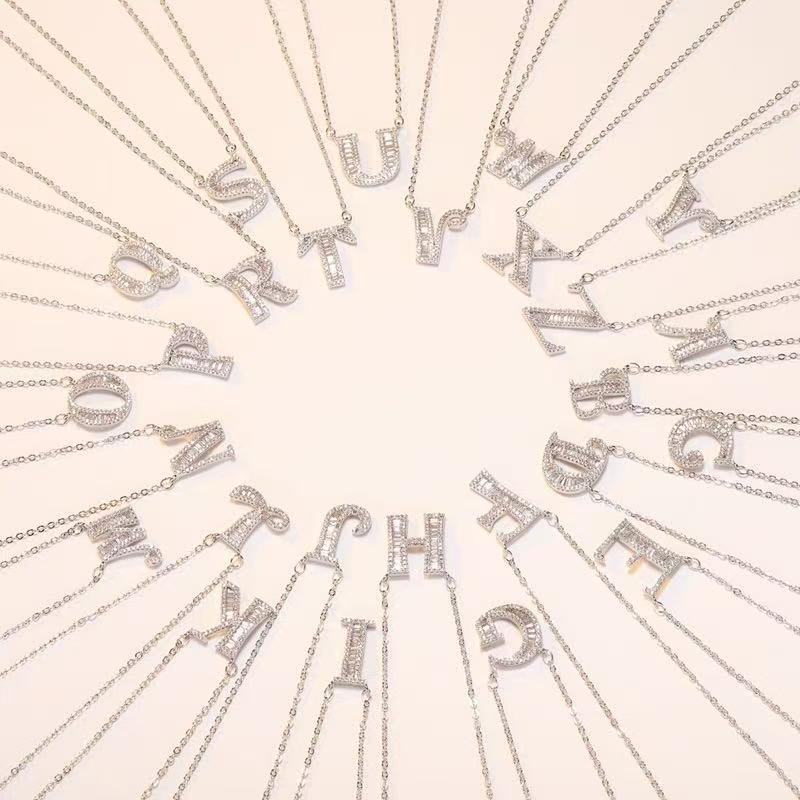 Your Name My Last Name 26 English Alphabet Letter Necklace for Women DZXL3915