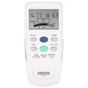 Anderic FAN9TR Replacement Thermostatic Ceiling Fan Remote Control with Reverse Key for Hampton Bay | L3HFAN9T, FAN-9T