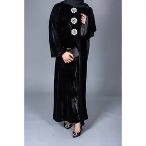 MUKHMAL - Black Velvet Abaya
