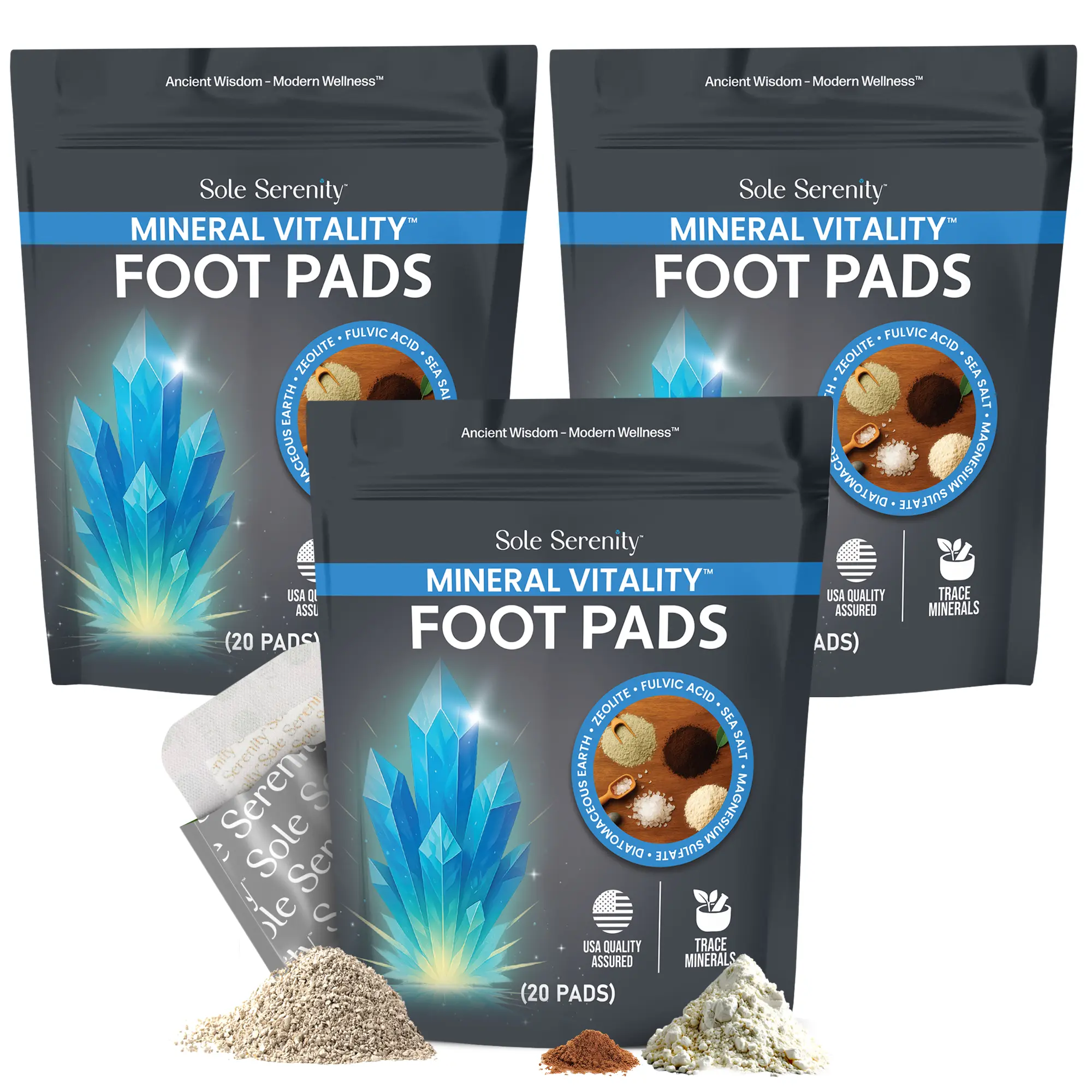 (3 Pack) Mineral Vitality Detox Foot Pads 