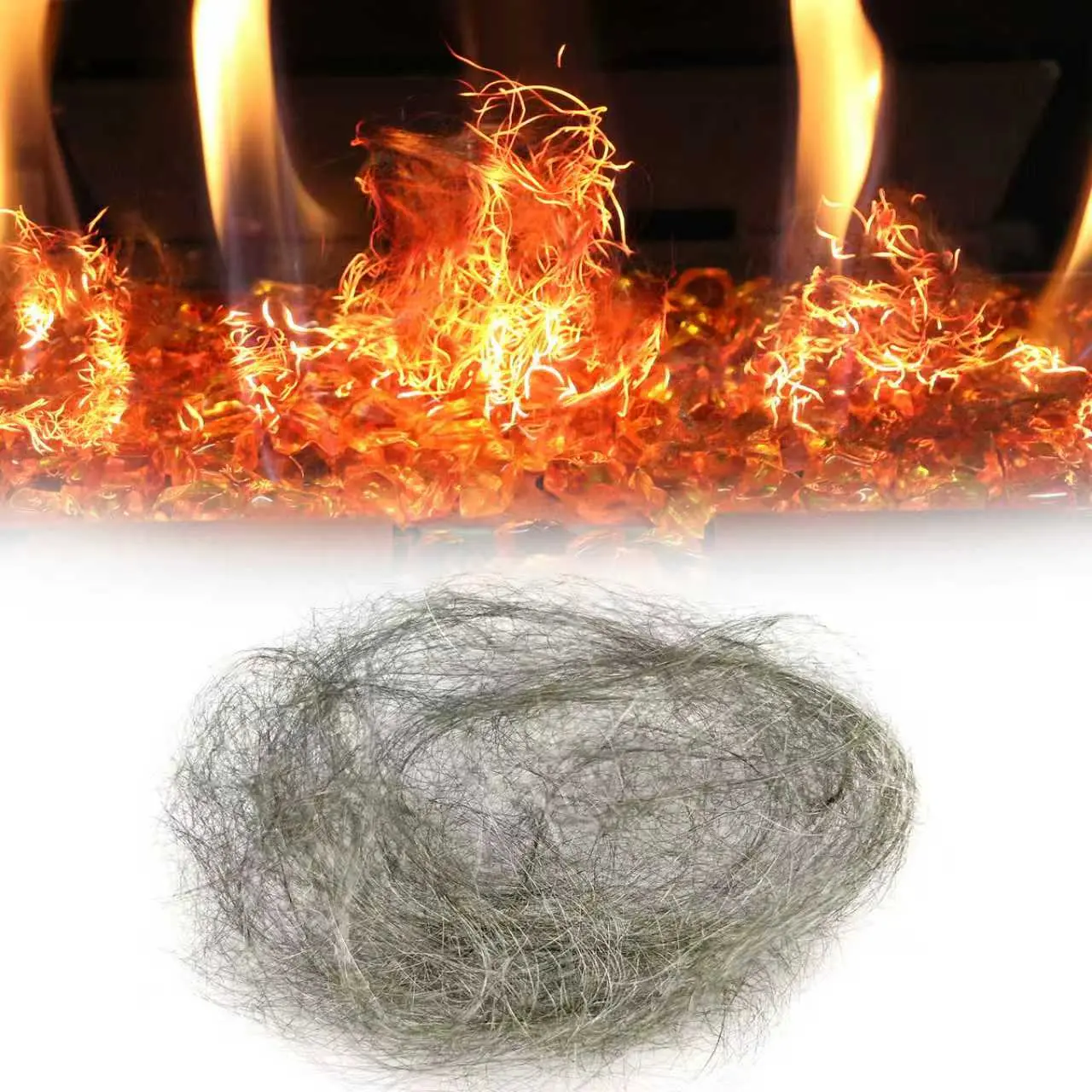 Alogfire Glowing Neon Ember Wire 4g 0.14oz, Realistic Decorative Ember Effect Fiber for Indoor Outdoor Fireplace Fire Pit Campfire Bonfire Log Sets Bio Ethanol Gel Fuel Natural Gas Ventilation Log Set, Fire Color Changing, Perfect Fire Camping Accessories