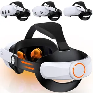 BEBONCOOL Suitable for Quest 2/Quest 3/3S VR console enhanced headband, with magnetic battery, soft skin-friendly sponge is soft and comfortable to wear, and the horizontal knob adjustment can accurately adapt to different head shapes.