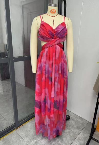 Ladies' Mesh Printing Slip Dress