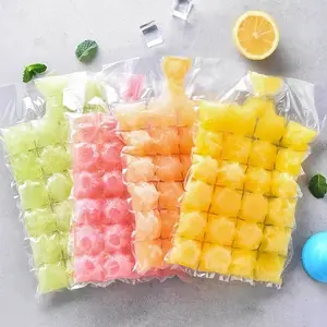 100 Pack Disposable Self-sealing Ice Pack Mould - Plastic Quick Ice Cube Box, Suitable for Summer Cold Drinks, Frozen Fruit/Vanilla, Easy Freezing for Camping, No