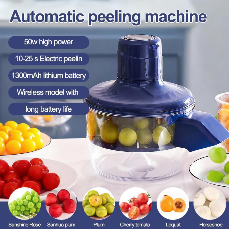 Electric peeler, automatic peeling tool, rechargeable home commercial outdoor smart peeler, suitable for grapes, garlic, tomatoes, potatoes,Type-C charging, kitchen gadgets， cherries, easy to clean, quick peeling