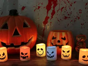 Halloween Flameless Votive Candles Color Changing with Remote Timer