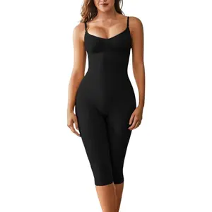 Tummy Control Full Body Shapewear for Women, One Piece Capri Shapewear Bodysuits for Women Faja Body Shaper,Plus Size Seamless High-Waist Shapewear Tummy Control Pants