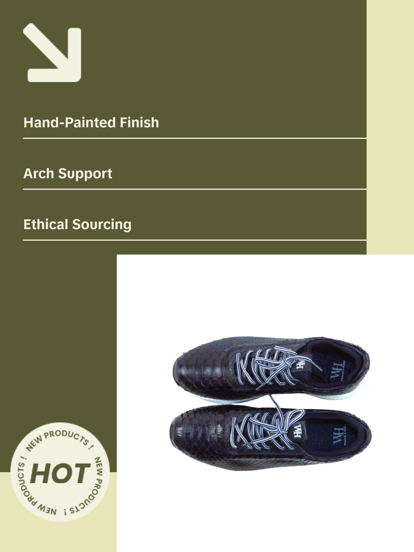 W&H Men's Viper Python Golf Shoes in Navy