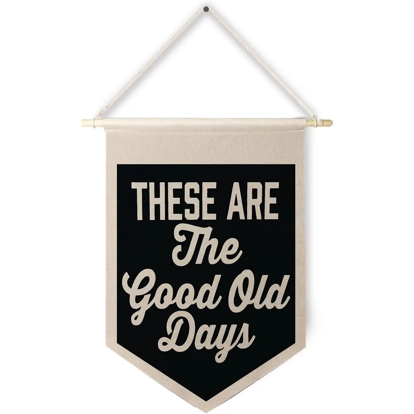 Qpenm Vintage Hanging Wall Canvas Banner, Inspirational Pennant Flag Prints, Positive Wall Decor for Home Office