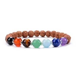 Cherry Tree Collection | Chakra Stretch Bracelet | 8mm beads with Sterling Silver Spacers (Rudraksha)