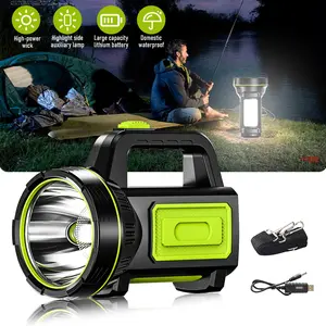 LED Searchlights Handheld Lantern, 9900LM 2 Modes USB Rechargeable LED Flashlights, High Power Outdoors Camping Hunting Lamp, Portable Spotlight Work Light for Indoor Outdoor Emergency