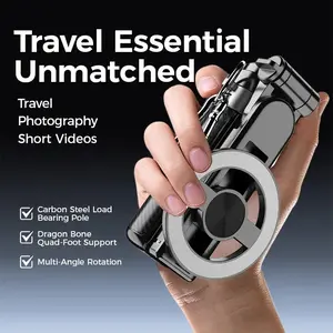 2025 New 4-in-1 Multifunctional Magnetic selfieStick-3600 Rotation, Compact & stylish, withWireless Bluetooth Control, Magnetic PhoneHolder for Selfies/Video Recording/vloggingCompatible with Most Phone Modes