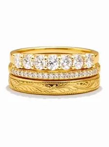 GOLDKELLERY Liquid Edge Ring - High-Polish Gold-Tone Stainless Steel, Tarnish-Resistant, Hypoallergenic, Bold Sculptural Design